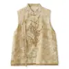 Estilo Chinês Novo Chinês Feminino de Alta Qualidade Bordado Pesado Moda Casual Colete Elegante Acessível Luxo Colete Solto M8036