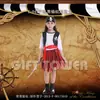 Huanyou Wholesale Disfraz de Halloween Disfraz para Actuación en Escenario Disfraz de una Pieza G-0417 Pirata Rayado Rojo y Negro Mujer