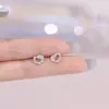 Pendientes de Corazón de Plata Pura S999 Yongcheng con Cierre de Rosca Estilo Coreano Corazón Girly Estéreo Pendientes Exquisitos Versátiles Dropshipping
