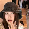 Sombrero de Pescador Retro de Mezclilla Japonés Liangfang para Mujer, Estilo Coreano, Cubre Rostro, Adelgaza el Rostro, Modelo Popular