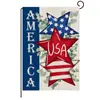 Bandera de Jardín del Día de la Independencia Americana Cuadros Blanco y Negro Estampado de Lino Festival Americano Bandera Decorativa para Patio Hogar Transfronterizo