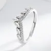 Anillo de Diamante de Oro Blanco de 18K Anillo de Plata S925 con Forma Marquesa Apilable Clásico en Forma de V para Mujer Venta Directa de Fábrica
