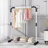 Arara de Roupas de Chão Cabideiro de Quarto Cabide de Roupas Interno para Casa Varanda Varal de Roupas Rack Simples de Barra para Casa de Aluguel