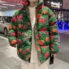 Chaqueta Acolchada de Algodón con Flores Grandes del Noreste para Pareja Chaqueta Acolchada Gruesa Ropa Estilo Chino para Hombre Chaqueta Acolchada de Algodón de Moda Traje de Abrigo Pantalones de Algodón
