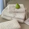 Funda de Cama de Algodón de Doble Cara Lavada con Arena a Alta Temperatura, Juego de Tres Piezas de Algodón Universal para Cuatro Estaciones, Ropa de Cama para Dormitorio
