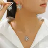 Nuevo traje transfronterizo, joyería de temperamento simple, collar de copo de nieve de aleación de diamantes llenos, pendientes, regalo del Día de San Valentín de Tanabata