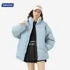 Chaqueta de Algodón Casual con Bloques de Color Gruesa Resistente al Viento de Invierno para Hombre, Estilo Igual para Pareja, Abrigo de Algodón, Chaqueta Acolchada, Tipo Holgado, Hombre