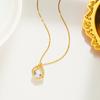Popular Collar Nuevo Douyin Gota de Agua Corazón del Océano Acero de Titanio para Mujer Chapado en Oro Real de 18K Lujo Accesible Cadena de Clavícula de Cristal