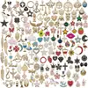 Conjunto misto de pequenos acessórios, pulseira DIY de liga com gotas de óleo, colar, brinco, pingente, chaveiro, acessório e pacote de material de decoração