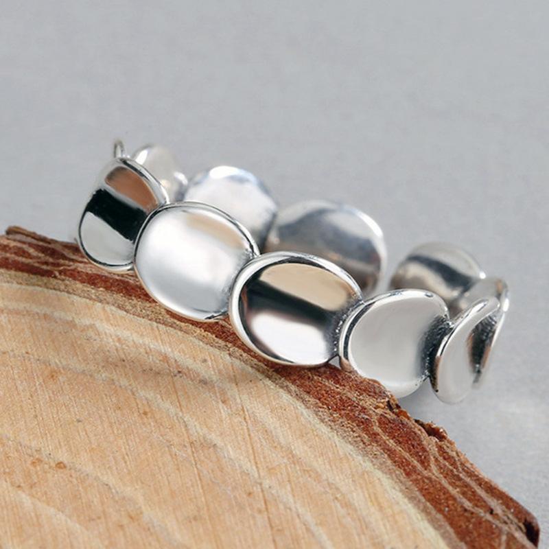 创意鳞片戒指女韩国时尚气质个性冷淡风光面圆形食指指环电商货源