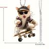 Pendente Criativo Criativo de Gato para Skate Acrílico Plano Frio Transfronteiriço Decoração de Carro