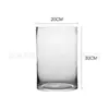 Jarrón Grande Recto de Vidrio Transparente, Estilo Minimalista de Gama Alta, Venta al por Mayor de Lujo Ligero, Decoración Hidropónica de Flores de Pie para Sala de Estar