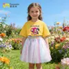 Conjunto Infantil de Manga Curta para Menina Caçadora de Kpop Transfronteiriça Novo Estilo Saia Tutu de Tela para Bebê Vestido Doce de Princesa Tendência
