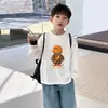 Camiseta de manga larga para niño, algodón puro, nueva colección de otoño 2026, top casual elegante para niños pequeños, camiseta básica para niños