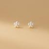 Nalan S925 Prata Esterlina Estilo Doce Fresco Design Simples Sense Brincos de Contas Redondas Flor M05596