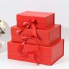 Caja Plegable de una Pieza con Lazo de Cinta Souvenir Tapa abatible Caja de Regalo Navideño Caja de Cosméticos de Alta Gama Caja de Regalo
