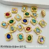 Nueva Caja Mágica Redonda con Lazo de Corazón de Diamante Dorado Ocho Agujeros Separadores de Cuentas Pulsera de Cuentas DIY Collar Joyería