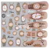 Puxixi Nuevas Pegatinas para Uñas Lujo Accesible Reloj Retro Reloj Relieve Estéreo Pegatina Adhesiva para Uñas Uña