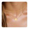 Collar Popular Transfronterizo Europeo y Americano Redondo Marca 26 Letras en Capas Moda Commuter Fresco Elegante Hermosa Cadena para Clavícula para Mujer