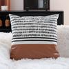 Serie Mai Xiang Tela de Costura PU Funda de Almohada para Cojín de Sofá de un Lado Estilo Americano Lujo Ligero Almohada para el Hogar Almohada de Cintura para Oficina