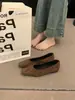 Novos Sapatilhas Baixas Rasas Outono e Inverno 2025 para Mulheres, Sapatos Elegantes Plissados Quadrados da Moda para o Dia a Dia, Estilo Vovó