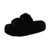 Zapatos de suela gruesa pantuflas para casa pantuflas redondas y peludas talla grande para mujer pantuflas para exteriores de celebridad de internet pantuflas de algodón para mujer de interior