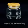 Latas Pequeñas de Té al por Mayor Tapa de Bambú Transparente de Vidrio Tarro Portátil para Almacenamiento de Té Tarro Sellado Botella Doméstica para Condimentos