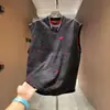 Camiseta Casual de Manga Corta con Cuello Redondo y Diseño Jacquard Color-Block Vintage de Marca Nueva de Moda para Hombre