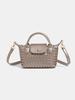 Bolsas Femininas Transfronteiriças 2026 Moda de Alto Padrão Bolsa de Mão Tecida Formato Bolinho de Dragão Bolsa de Mão Retrô Tendência Bolsa de Ombro Transversal