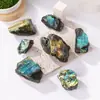 Adornos Naturales de Labradorita en Bruto Transfronterizos Piedra Lunar Cristal en Bruto Difusor de Aromaterapia DIY Piedra para Acuario Flor Bonsái