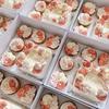 Caja de embalaje para postres y pasteles de flores de San Valentín de Qixi, caja de embalaje para magdalenas de papel con 5 cápsulas, caja para cupcakes
