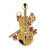 Instrumento Musical Temático de Plantas Coloridas Arpa Guitarra Violonchelo Aleación Esmalte Accesorios para Joyería DIY Colgante para Llavero Adorno