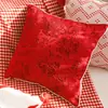 Almofada de Luxo Nova Chinoiserie Casamento Vermelho Ano Novo Festivo Quarto Sofá Almofada Decorativa Capa de Almofada com Enchimento