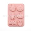Molde de Silicona con Puntos de Halloween de 6 Cavidades para Pastel Muñeco del Festival de Fantasmas Calabaza Calavera Molde para Hornear Molde DIY para Hacer Hielo