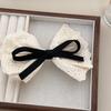 Lace duplo laço hairpin doce menina francesa costas cabeça hairpin estilo coreano pato bill clip acessórios de cabelo atacado