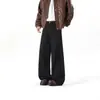 Jeans de Hoja Curva Otoño Invierno para Hombre Estilo Coreano Americano Primavera Verano Sueltos Street Cool Rectos Casual Pierna Ancha Pantalones Harem Pantalones Largos de Guadaña
