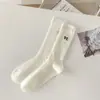 Meias Femininas, Meias Brancas com Laço para Primavera e Verão, Meias de Cano Médio Combinadas com Sapatos Pequenos de Couro, Atacado de Zhuji