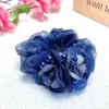 Elástico de Cabelo de Luxo, Flor, Prendedor de Cabelo da Moda, Acessórios de Cabelo com Elástico, Prendedor de Cabelo de Malha Dupla Camada, Prendedor de Cabelo de Organza