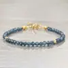 Pulsera facetada de ágata azul y cornalina, superventas transfronteriza, un accesorio versátil para el día a día, perfecto para parejas, disponible al por mayor