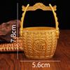 Balde Yuanbao de Ornamentos de Ouro Estilo Chinês Balde Pequeno Cornucópia Decorações para Sala de Estar Doméstica Balde de Ouro com Areia