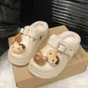 Pantuflas de algodón de felpa para gato de casa 2026 cómodas estilo nuevo decorativas otoño e invierno lindas de punta cerrada medias pantuflas de dibujos animados antideslizantes