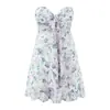 Fabricante Mayorista de Ropa para Mujer Transfronteriza Moda Europea y Americana 2026 Vestido de Tirantes con Estampado Floral Ajustado y Corbata de Lazo