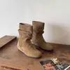Botas Martin plisadas 20265cm otoño e invierno versátiles de interior que aumentan la altura, nuevo estilo retro, efecto adelgazante para mujer