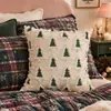 Funda de almohada para árbol de Navidad con lazo nuevo transfronteriza Cubierta decorativa para sofá de sala de estar Festival de Navidad Almohada de cojín para respaldo