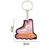 Patines Barbie Accesorios Rosas Llavero de Dibujos Animados Transfronterizo Llavero de Goma Suave de PVC Colgante para Bolsos Pequeño Regalo