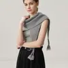 Bufanda Triángulo de Punto de Bola de Lana Dulce Linda Cachemira para Mujer Otoño Invierno Nueva Multifuncional Versátil Caliente Protección para el Cuello