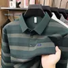 Nova Camisa Polo de Manga Longa para Primavera e Outono de 2026 para Homens de Meia-Idade e Idosos, com Bolsos Reais, Estilo Pai, Blusa Versátil com Gola Polo para Homens