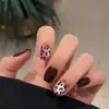 Tiras de Unha Adesivas Pré-Cortadas Maillard Estampa de Leopardo Gato Olho 30 Peças Tamanho Arte de Unha Patch de Unha Falsa Atacado