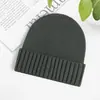 Gorro de Punto Versátil con Logo Personalizado Otoño e Invierno Color Sólido Clásico con Puño Gorro de Lana para Hombres y Mujeres Caliente Resistente al Viento para Exteriores