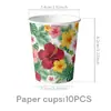 Amazon Verano Hawái Hibisco Tema Fiesta Decoraciones Platos de Papel Desechables Vasos de Papel Manteles Banderines